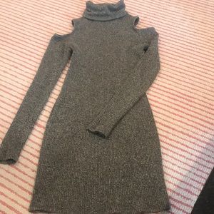 grey turtle neck sweater dress